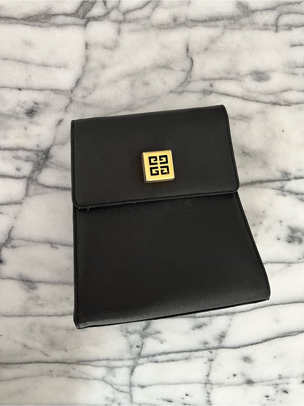 GIVENCHY Vintage 4G Logo‎ Leather Clasp Black Bag